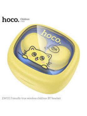 Hoco EW111 Kids In-ear Bluetooth Handsfree Ακουστικά με Θήκη Φόρτισης Κίτρινα