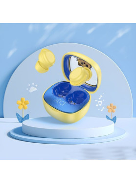 Hoco EW111 Kids In-ear Bluetooth Handsfree Ακουστικά με Θήκη Φόρτισης Κίτρινα