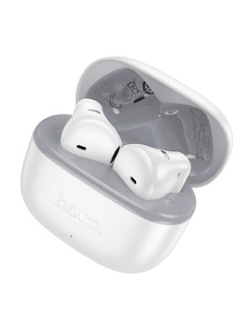 Hoco EQ28 Earbud Bluetooth Handsfree Ακουστικά με Θήκη Φόρτισης Λευκά