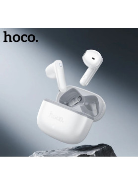 Hoco EQ28 Earbud Bluetooth Handsfree Ακουστικά με Θήκη Φόρτισης Λευκά