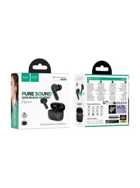 Hoco EQ30 In-ear Bluetooth Handsfree Ακουστικά με Θήκη Φόρτισης Μαύρα