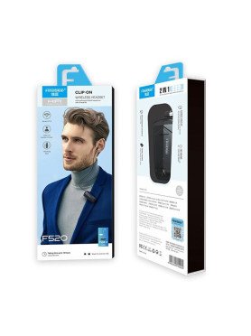 Fineblue F520 In-ear Bluetooth Handsfree Ακουστικό Πέτου Μαύρο