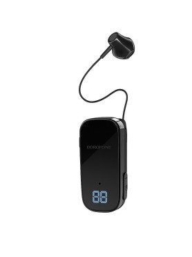 Borofone K60 In-ear Bluetooth Handsfree Ακουστικό Πέτου Μαύρο