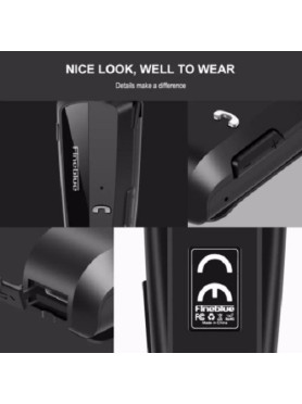 Fineblue F990 In-ear Bluetooth Handsfree Ακουστικό Πέτου Μαύρο