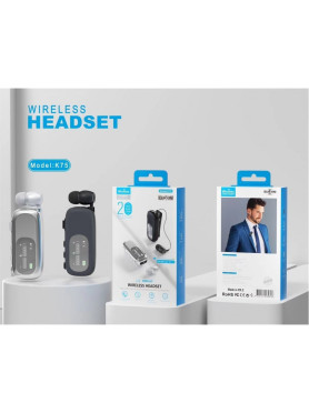 K75 In-ear Bluetooth Handsfree Ακουστικό Πέτου Μαύρο