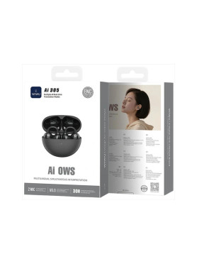Wiwu Ai305 Open Ear Bluetooth Handsfree Ακουστικά με Θήκη Φόρτισης Μαύρα