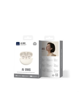 Wiwu Ai305 Open Ear Bluetooth Handsfree Ακουστικά με Θήκη Φόρτισης Λευκά