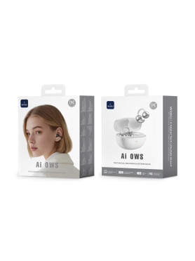 Wiwu Ai306 Open Ear Bluetooth Handsfree Ακουστικά με Θήκη Φόρτισης Λευκά