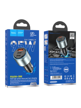 Hoco NZ9 Galloper Φορτιστής Αυτοκινήτου 18W 2.4A με Θύρες: 1xUSB 1xType-C Μαύρο Χρώμα
