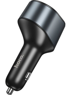 Hoco Z56 Φορτιστής Αυτοκινήτου 35W 3A Γρήγορης Φόρτισης με Θύρες: 1xUSB 2xType-C Μαύρο Χρώμα