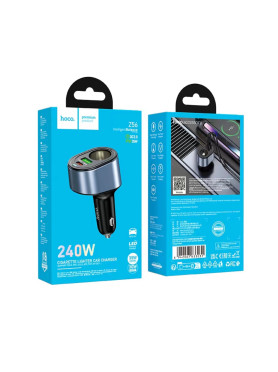 Hoco Z56 Φορτιστής Αυτοκινήτου 35W 3A Γρήγορης Φόρτισης με Θύρες: 1xUSB 2xType-C Μαύρο Χρώμα