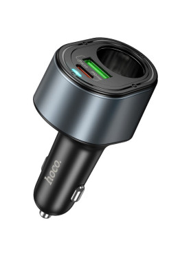 Hoco Z56 Φορτιστής Αυτοκινήτου 35W 3A Γρήγορης Φόρτισης με Θύρες: 1xUSB 2xType-C Μαύρο Χρώμα