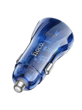 Hoco Φορτιστής Αυτοκινήτου Z47 30W 3A Γρήγορης Φόρτισης με Θύρες: 1xUSB 1xType-C Μπλε Κωδικός: 38303