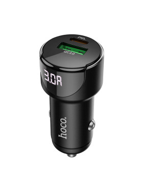 Hoco Z42 Light Road Φορτιστής Αυτοκινήτου 20W 3A Γρήγορης Φόρτισης με Θύρες: 1xUSB 1xType-C Μαύρο Χρώμα Κωδικός: KF239463