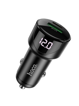 Hoco Z42 Light Road Φορτιστής Αυτοκινήτου 20W 3A Γρήγορης Φόρτισης με Θύρες: 1xUSB 1xType-C Μαύρο Χρώμα Κωδικός: KF239463