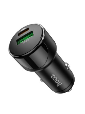 Hoco Z42 Light Road Φορτιστής Αυτοκινήτου 20W 3A Γρήγορης Φόρτισης με Θύρες: 1xUSB 1xType-C Μαύρο Χρώμα Κωδικός: KF239463