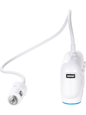 Hoco Φορτιστής Αυτοκινήτου C1 15.5W 3.1A με Θύρες: 3xΑναπτήρα μαζί με Καλώδιο Ενσωματωμένο Λευκός