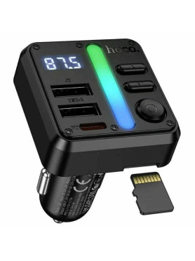 Hoco E89 Πομπός Fm Αυτοκινήτου Bt 2usb/1τύπος-c 45w/3a Pd Qc Μαύρο Μαύρο