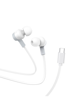 Hoco M86 In-ear Handsfree Ακουστικά με Βύσμα USB-C Λευκό