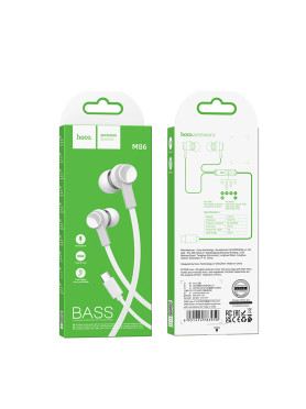 Hoco M86 In-ear Handsfree Ακουστικά με Βύσμα USB-C Λευκό