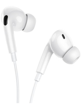 Hoco DM48 In-ear Handsfree Ακουστικά με Βύσμα Lightning Λευκό