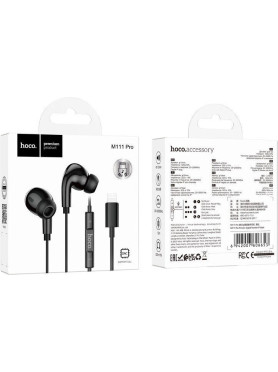 Hoco M111 Pro Primero In-ear Handsfree Ακουστικά με Βύσμα Lightning Μαύρο
