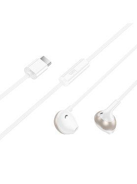 Hoco M115 In-ear Handsfree Ακουστικά με Βύσμα USB-C Λευκό