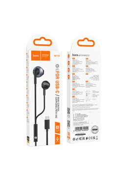 Hoco M115 In-ear Handsfree Ακουστικά με Βύσμα USB-C Μαύρο