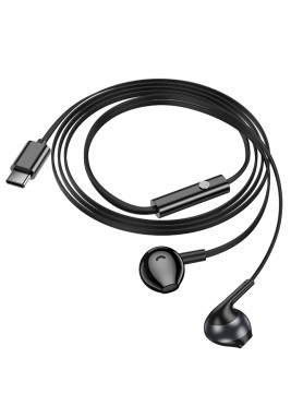 Hoco M115 In-ear Handsfree Ακουστικά με Βύσμα USB-C Μαύρο