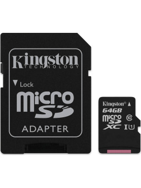 Kingston microSDXC 64GB Class 10 UHS-I με αντάπτορα