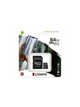 Kingston microSDXC 64GB Class 10 UHS-I με αντάπτορα