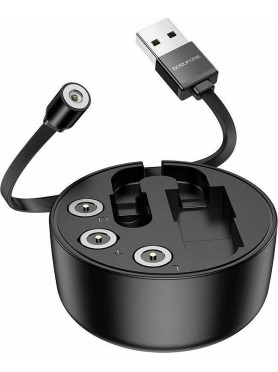 Borofone Retractable USB to Lightning / Type-C / micro USB Cable Μαύρο 0.95m (BU26)