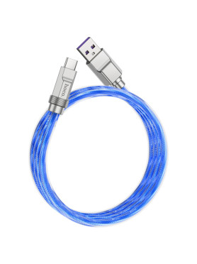 Hoco U113 Braided USB 2.0 Cable USB-C male - USB-A 100W PD Μπλε 1m