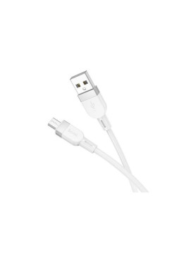 Hoco Regular USB 2.0 to micro USB Cable Λευκό 1m 1τμχ