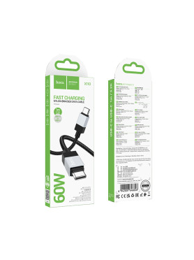 Hoco X110 Honorific USB 2.0 Cable USB-C male - USB-C 60W Μαύρο 1m