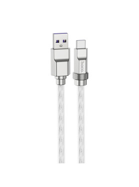 Hoco Solid (u113) USB 2.0 Cable USB-C male - USB-A Ασημί 1m