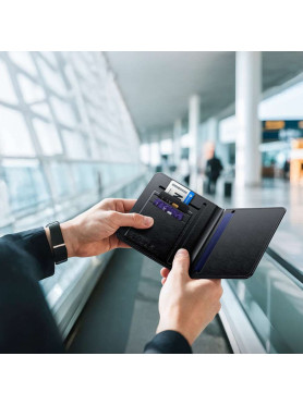 Θήκη Διαβατηρίου Bluetooth Tracker Ασύρματη Φόρτιση Συσκευές Apple Hoco E91g Μαύρο