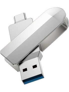 Hoco UD10 16GB USB 2.0 Stick με σύνδεση USB-A & USB-C Ασημί