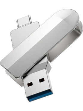 Hoco UD10 32GB USB 2.0 Stick με σύνδεση USB-A & USB-C Ασημί