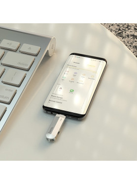 Hoco UD10 32GB USB 2.0 Stick με σύνδεση USB-A & USB-C Ασημί