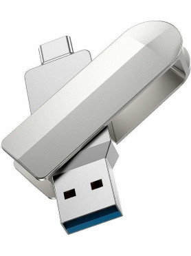 Hoco UD10 64GB USB 3.0 Stick με σύνδεση USB-A & USB-C Ασημί