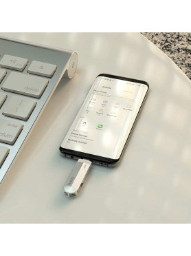 Hoco UD10 64GB USB 3.0 Stick με σύνδεση USB-A & USB-C Ασημί