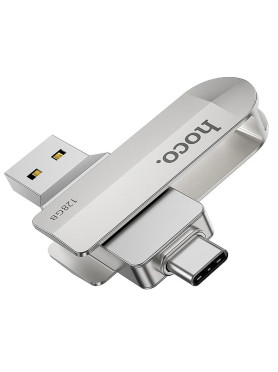 Hoco UD10 128GB USB 3.0 Stick με σύνδεση USB-A & USB-C Ασημί