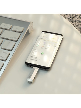 Hoco UD10 128GB USB 3.0 Stick με σύνδεση USB-A & USB-C Ασημί