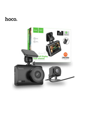 Hoco DV3 Σετ Κάμερα DVR Αυτοκινήτου 1080P με Οθόνη 2.45" Wi-Fi, GPS & Κάμερα Οπισθοπορείας