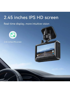 Hoco DV3 Σετ Κάμερα DVR Αυτοκινήτου 1080P με Οθόνη 2.45" Wi-Fi, GPS & Κάμερα Οπισθοπορείας
