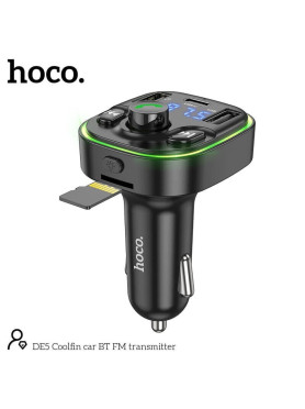 Hoco DE5 Φορτιστής Αυτοκινήτου Γρήγορης Φόρτισης με Θύρες: 2xUSB Μαύρο Χρώμα