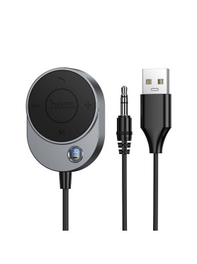 Wireless Car Receiver Hoco Aux Bluetooth Cable Jack 3,5 Mm E150 Metal Gray
