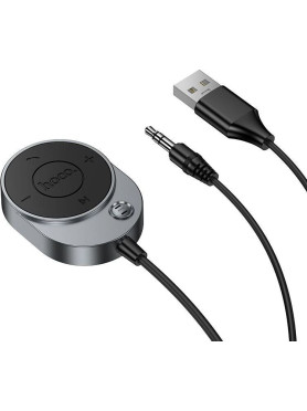 Wireless Car Receiver Hoco Aux Bluetooth Cable Jack 3,5 Mm E150 Metal Gray