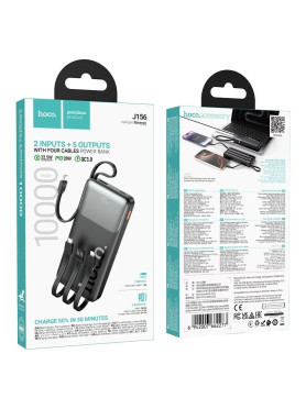 Hoco J156 Power Bank 10000mAh 22.5W με Θύρα USB-A και Θύρα USB-C Quick Charge 3.0 Μαύρο